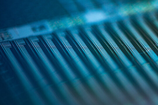 Wafer silicon wafer surface showing microscopic electronic chip details