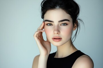 Fototapeta premium Beautiful young woman with natural makeup
