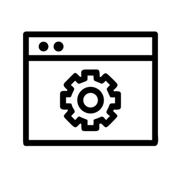 Web browser interface showing settings gear symbol for browser configuration with interface settings configuration software internet application