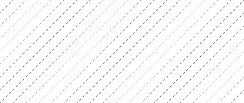 Seamless diagonal dashed line pattern. Minimalist black and white striped background texture. Abstract monochrome geometric repeating vector texture