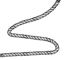 Vintage hand drawn engraving style twisted rope illustration isolated on transparent background © Resource Boy