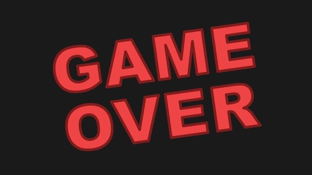 Game Over Retro Text Typography Comic Game Action Sign Animation