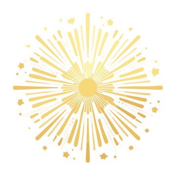 Minimalist gold firework illustration