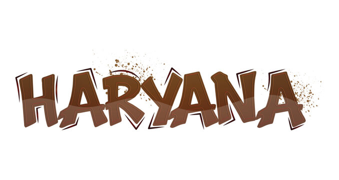 Haryana lettering Akhada Culture Dangal Vector Illustration	