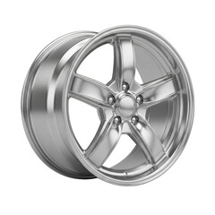 Fototapeta premium Silver alloy wheel rim