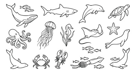 Obraz premium Minimalist line art people collection, diverse hobby and career character set, black and white outline vector illustrations for lifestyle and education
