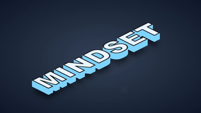 Mindset Isometric Text Typography 3D Abstract Motivation Animation