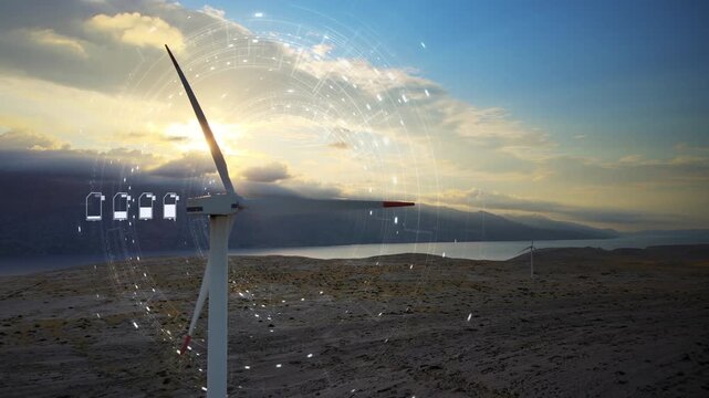 Wind turbine integrated with AI powered battery storage analytics and smart grid energy management system