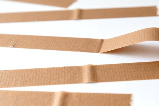 Strips of brown cardboard