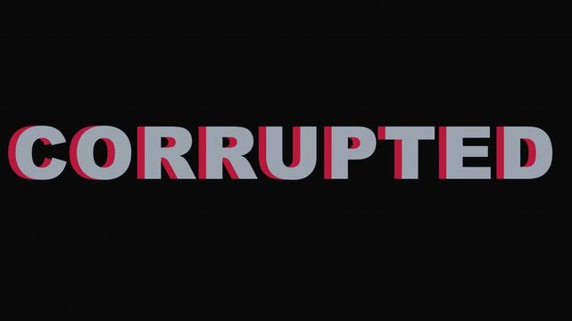 Corrupted Glitch Text Typography UI Tech Error Interface Animation
