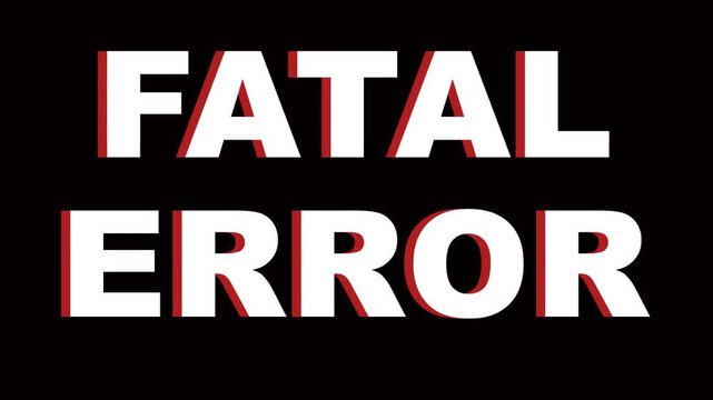 Fatal Error Glitch Text Typography UI Tech Alert Interface Animation