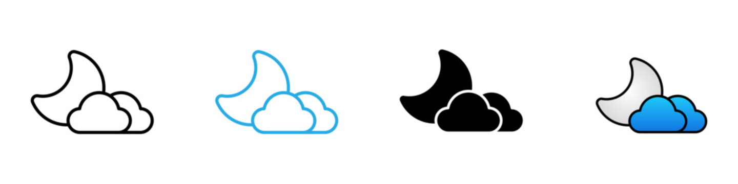Half moon multi - style icon design concept