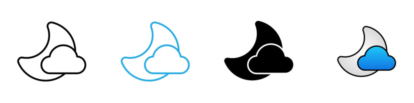 Half moon multi - style icon design concept