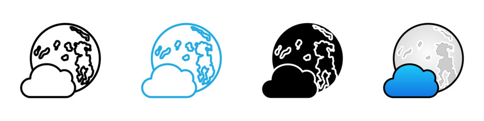 Moon multi - style icon design concept © okta