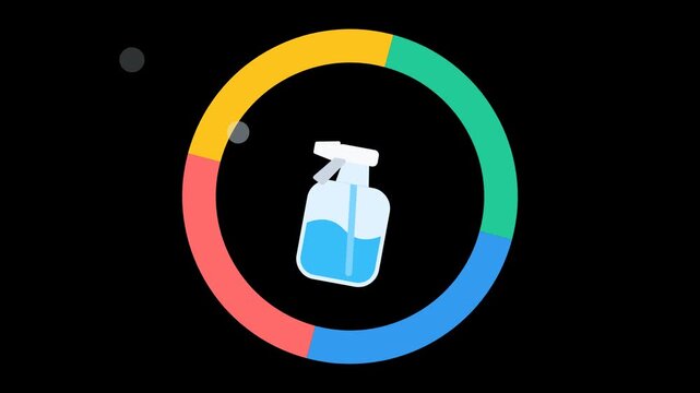 Spray Bottle Rotating Ring Icon Abstract Object Animation