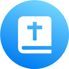 Fototapeta premium Blue gradient bible book religion icon circle badge mobile