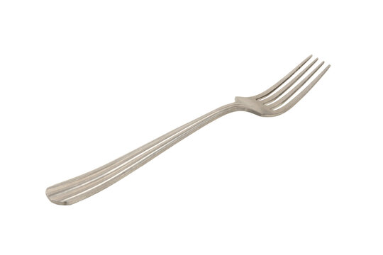 Metal fork isolated on white background cutout