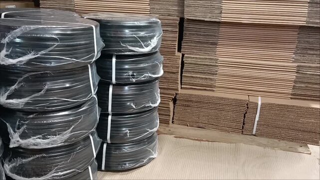 Stack of tires.