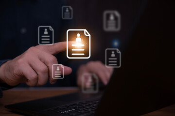 Fototapeta premium Human resource management, recruiting, hiring, hiring people, concepts, human resources job applicant selection The process of selecting people to participate in the event HR Leadership Recruitment
