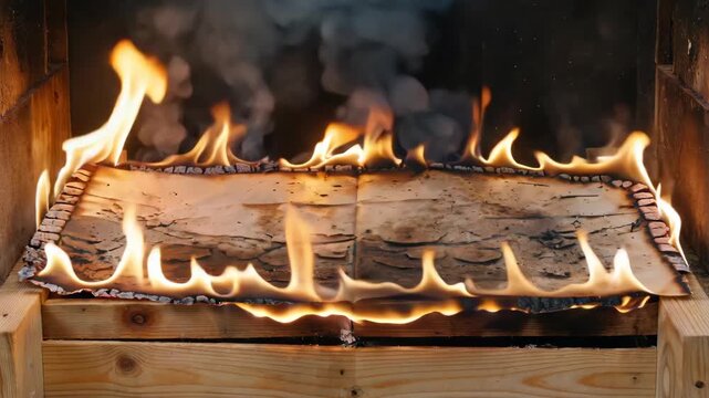 Paper Burning Flame Material Wood Burning Flame Close-up