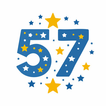 Number 57 with Stars