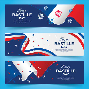 Bastille Day Vector Illustration With Floral Ornament And Patriotic Colors