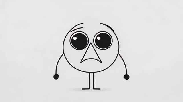 Cartoon character depressed expression animation material sad emoji movement