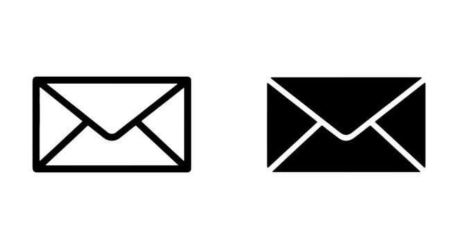 Email Envelope Icons, Mail Communication Symbols, Message Delivery Graphics, Correspondence Vector Set