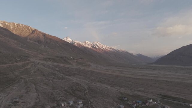 4K Drone Footage of Padum, Ladakh | Aerial View of Zanskar Valley, Himalayan Mountains and Scenic Landscape in India
