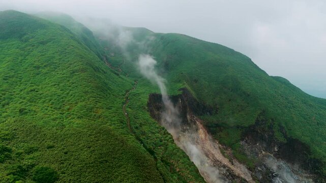 Aerial view of Yangmingshan national park in Taiwan