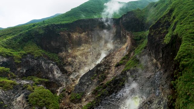 Aerial view of Yangmingshan national park in Taiwan