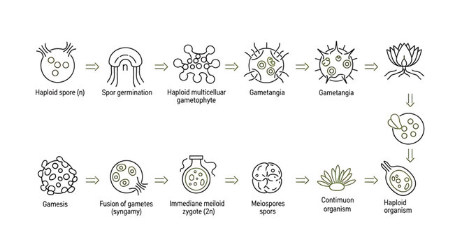 Biological life cycle diagram showing the stages of reproduction and development