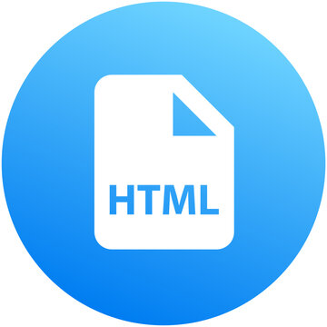 Bold blue file html html file code gradient circle icon