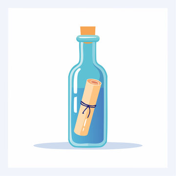 Message in a bottle illustration