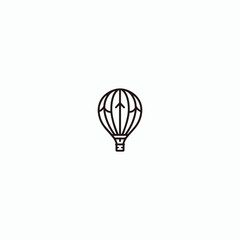Naklejka premium Minimalist line art hot air balloon icon