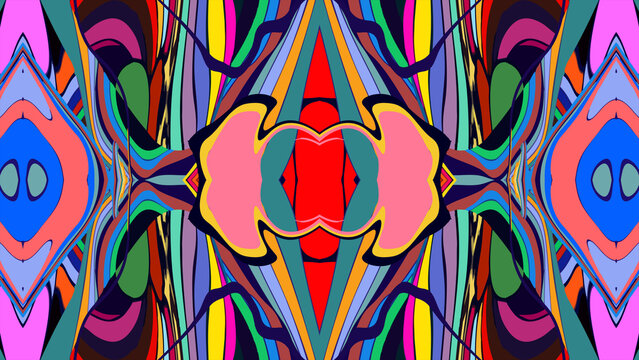 Colorful abstract geometric pattern with vibrant symmetrical design