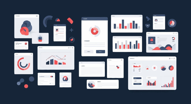 Business data analysis graphs and charts.