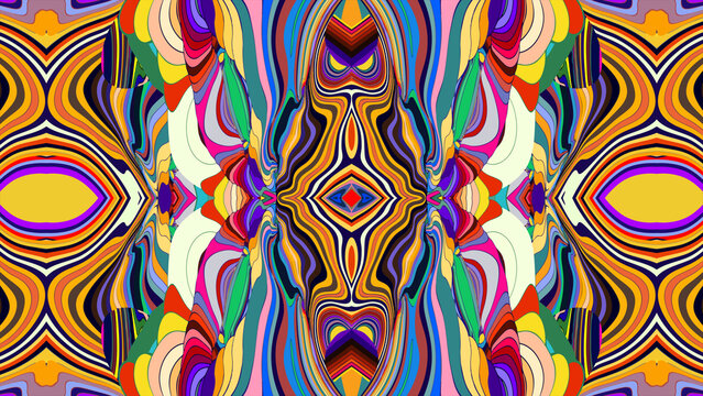 Vibrant Abstract Geometric Pattern with Multicolored Symmetrical Design