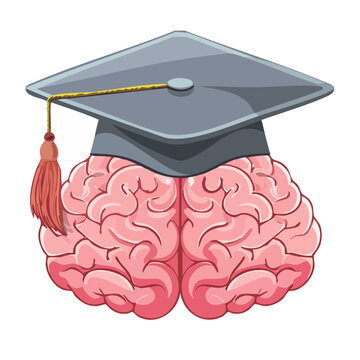 Graduation Cap with Brain Illustration