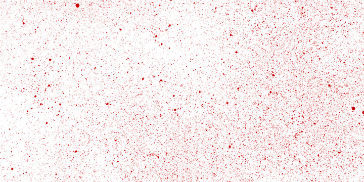 Red blood splatter texture isolated on transparent background