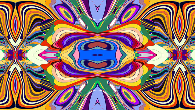 Vibrant Abstract Kaleidoscope Pattern with Bold Colors and Symmetrical Design