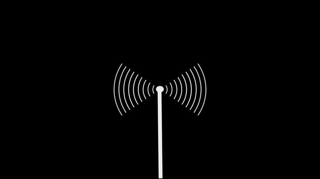 Radio waves tower connective network and signal waves, technology. abstract connecting tower 