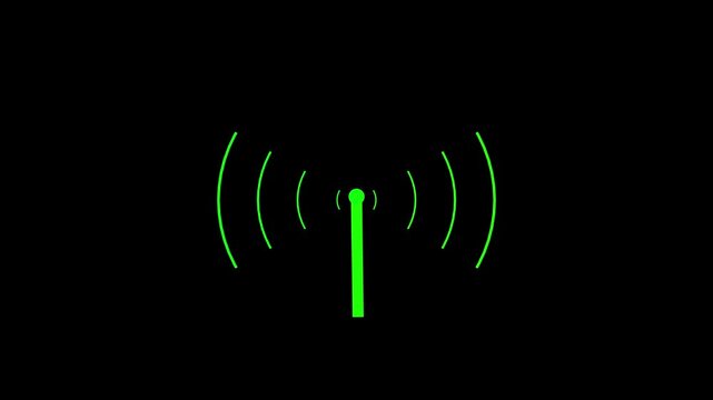 Radio waves tower connective network and signal waves, technology. abstract connecting tower 