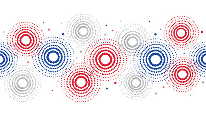 Patriotic Concentric Circle Dot Ring Border Pattern Vector Editable Symbols for Holiday Festive and National Design © NaeemurRahman