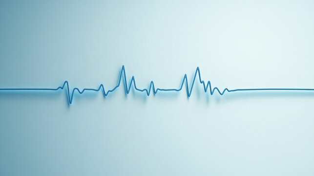 Abstract futuristic blue medical heartbeat ECG rhythm pulse lines in digital space.