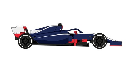 Obraz premium a blue and red racing car.