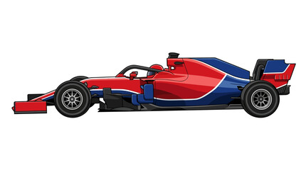Obraz premium Red and blue racing car illustration.