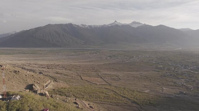 4K Drone Footage of Padum, Ladakh | Aerial View of Zanskar Valley, Himalayan Mountains and Scenic Landscape in India