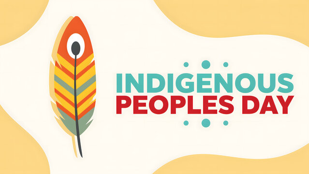 Indigenous peoples day greeting card, banner, poster vector design background illustration.