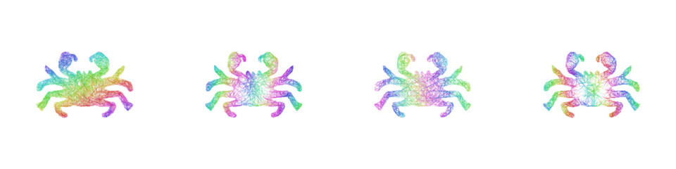 Multicolor sketch arctic crab icon design set © David Zydd